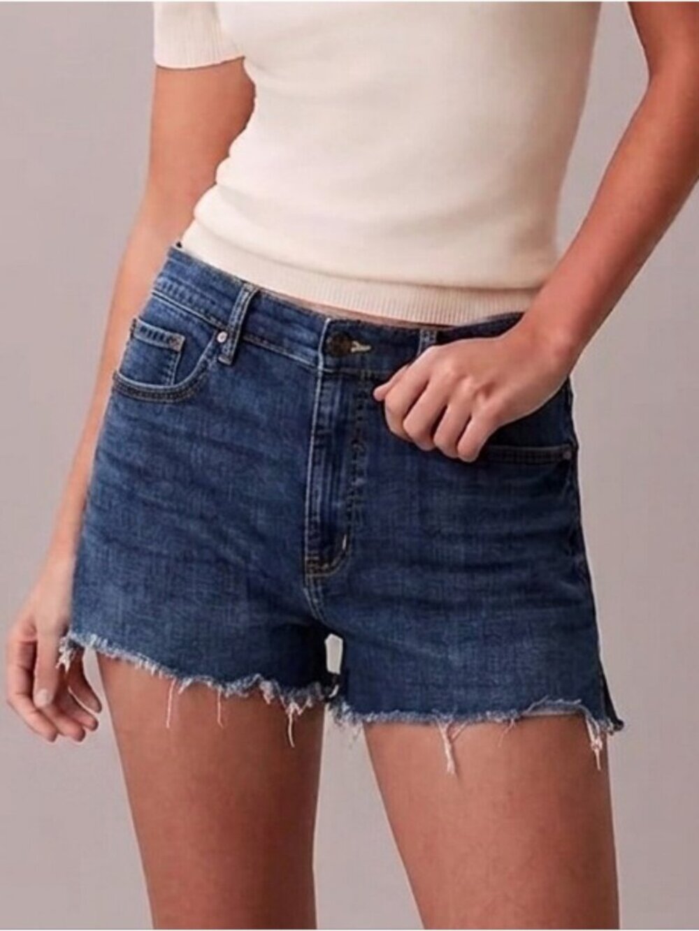 Calvin Klein Jeans Repreve Raw Hem Denim Shorts Medium Wash Size 32